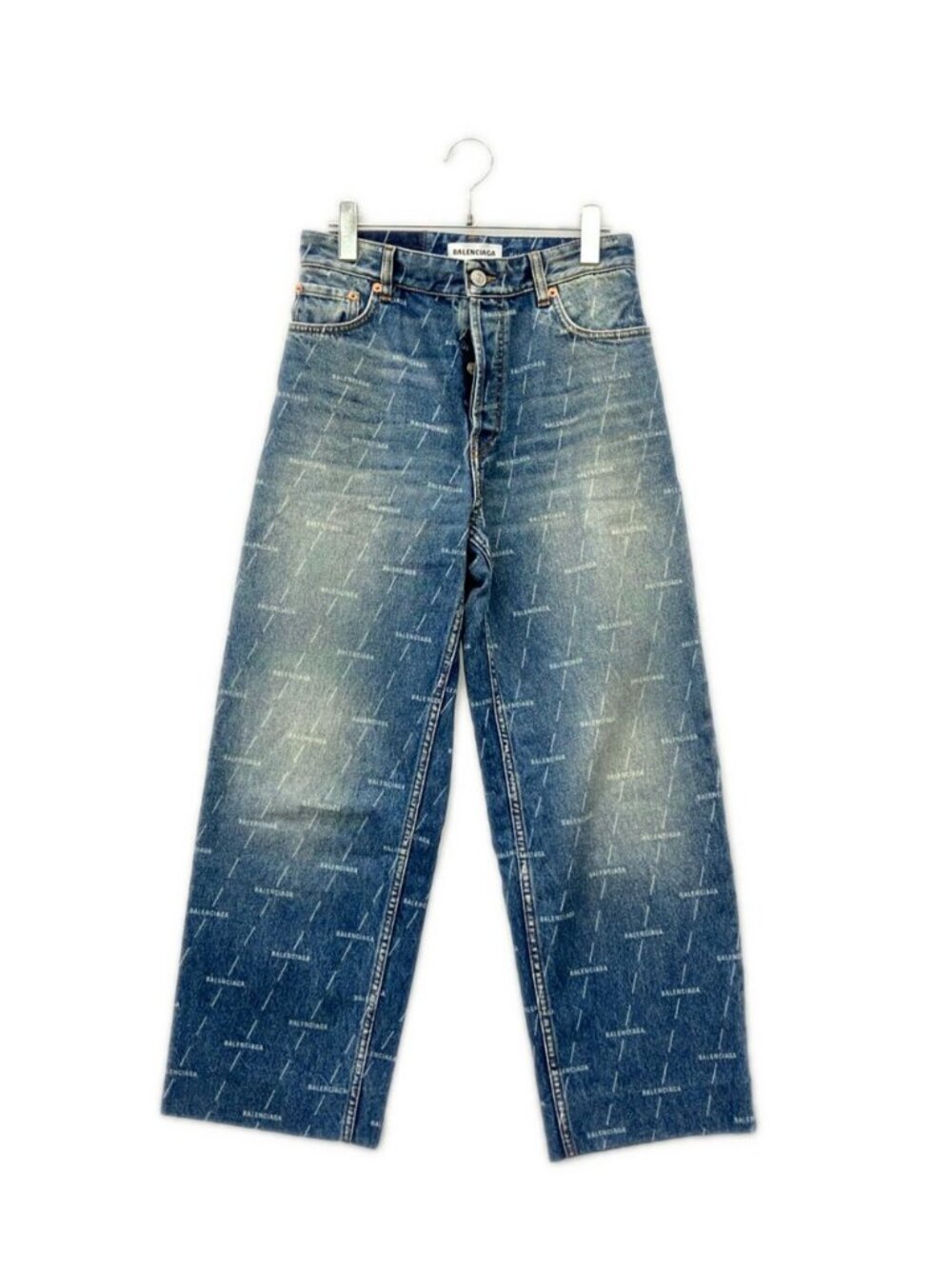 Balenciaga All Over Logo Denim Pants 24